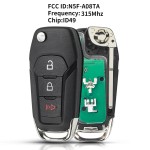 Ford F Series Escape Explorer 3 Button Flip Key 2015-2020 For N5F-A08TAA | Aftermarket
